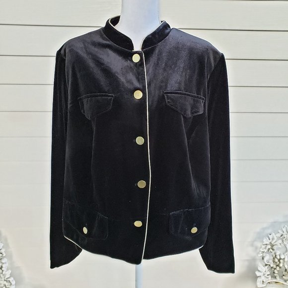 Who What Wear Jackets & Blazers - NWT Black Velvet Who What Wear Military Style Jacket
